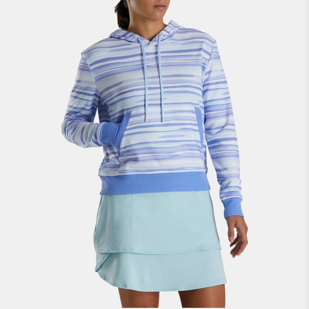 Watercolor Blue Periwinkle Pullover Hoodie Women-Previous Season Style